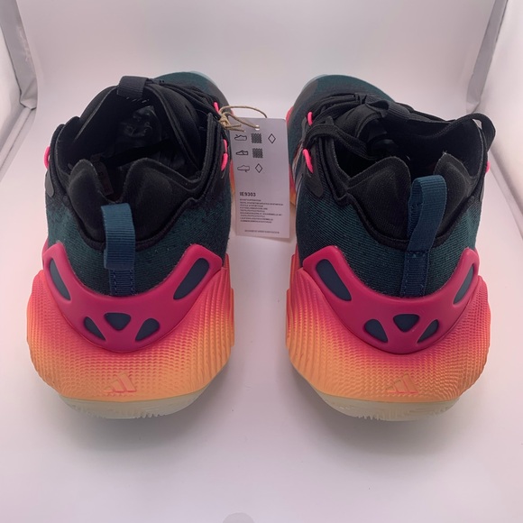 adidas Trae Young 3 Black Arctic Night Orange Basketball Shoes IE9303 M9 / W10 - Picture 4 of 9